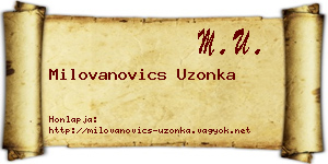 Milovanovics Uzonka névjegykártya